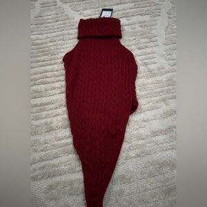 Bundle Sleeveless Cable Knit Turtleneck Bodysuit - Burgundy AND Black